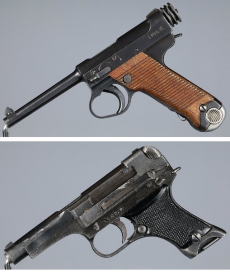 Two Imperial Japanese Semi-Automatic Pistols with Holsters