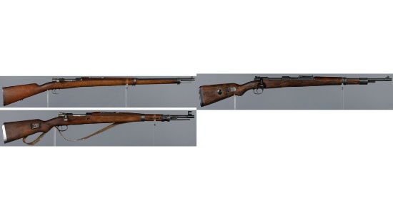 Three European Military Mauser Pattern Bolt Action Rifles