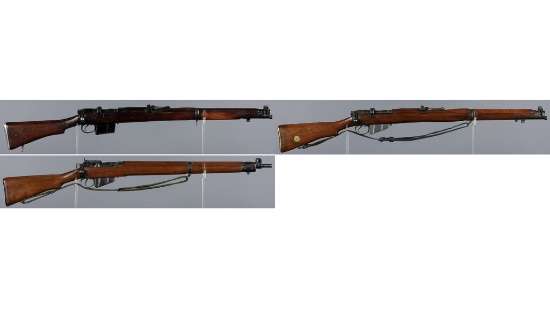 Three SMLE Pattern Military Bolt Action Rifles