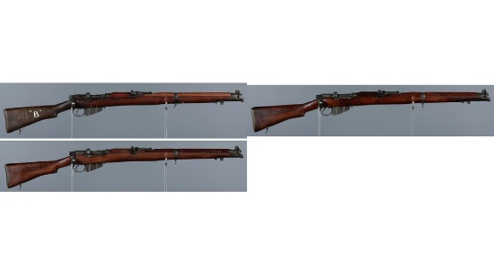 Three British SMLE Bolt Action Rifles