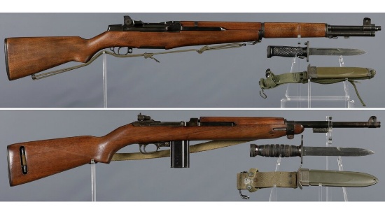 Two U.S. Military Semi-Automatic Long Guns with Bayonets