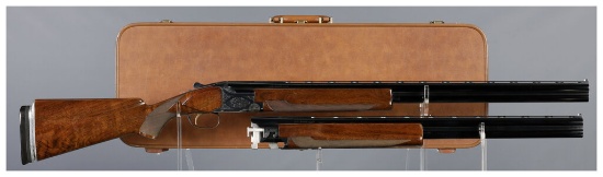 Belgian Browning Lightning Superposed Shotgun Two Barrel Set