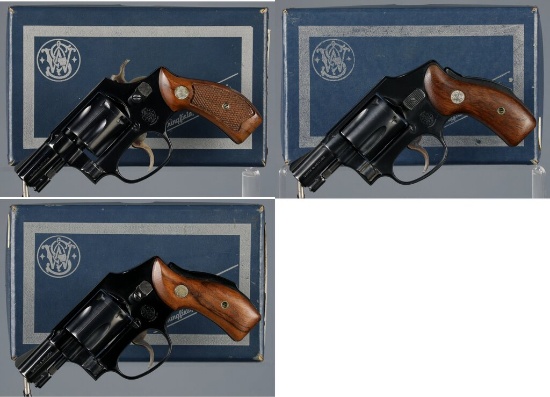 Three Smith & Wesson Double Action Revolvers