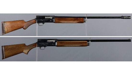Two Factory Engraved Belgian Browning Auto 5 Shotguns