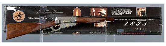 Engraved and Inlaid Winchester Model 1895 Rifle with Box