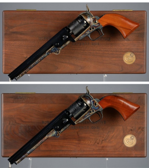 Matching Pair of Cased Colt 1851 Navy Commemorative Revolvers