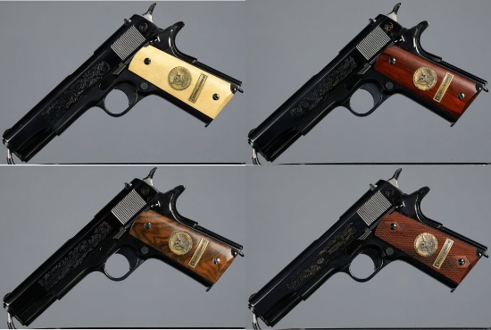 Four Collector Serialized Colt 1911 WWI Commemorative Pistols
