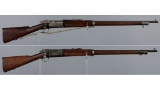 Two U.S. Springfield Armory Krag-Jorgensen Bolt Action Rifles