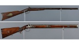 Two Antique Muzzleloading Double Barrel Percussion Long Arms