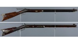Two American Half-Stock Percussion Rifles