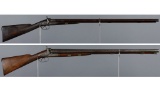 Two Double Barrel Percussion Shotguns