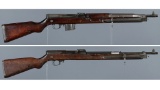 Two Czech VZ52 Semi-Automatic Rifles with Bayonets