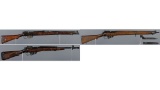 Three British Lee-Enfield Pattern Military Bolt Action Rifles