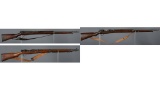 Three Imperial Japanese Arisaka Pattern Bolt Action Rifles