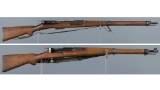 Two Swiss Straight Pull Bolt Action Rifles