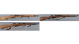 Three Mosin Nagant Bolt Action Rifles