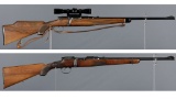Two Steyr Bolt Action Sporting Long Guns
