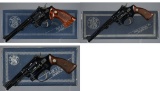 Three Smith & Wesson .22 Rimfire Revolvers with Boxes