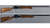 Two Factory Engraved Belgian Browning Auto 5 Shotguns