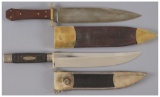 Two David Bailey Custom Knives with Sheaths