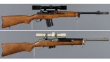 Two Ruger Mini-14 Semi-Automatic Rifles with Scopes