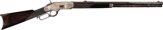 Silver Plated Winchester Deluxe First Model 1873 Rifle