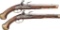 Pair of Continental European Flintlock Holster Pistols