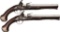 Pair of Silver Mounted Flintlock Pistols by Henry Delany
