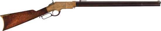 Deluxe Gold Gilt Factory Engraved Henry Lever Action Rifle