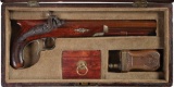 Cased W.H. Smith New York Percussion Saw-Handle Dueling Pistol