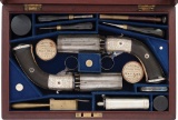 Cased Pair of Thomas Williams Percussion Pepperbox Revolvers
