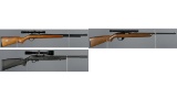 Three Semi-Automatic Rimfire Rifles with Scopes
