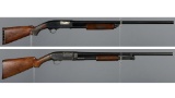 Two Slide Action 16 Gauge Shotguns