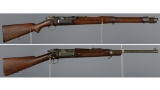 Two Krag Jorgensen Military Pattern Bolt Action Carbines
