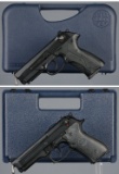 Two Beretta Semi-Automatic Pistols with Cases