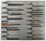 Group of Seventeen Bayonets with Scabbards