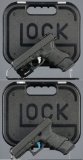 Two Glock Semi-Automatic Pistols with Cases