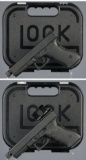 Two Glock Semi-Automatic Pistols with Cases