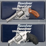 Two Smith & Wesson Double Action Hammerless Revolvers with Boxes
