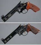 Two Smith & Wesson PPC Style Double Action Revolvers