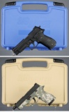Two Sig Sauer Semi-Automatic Pistols with Cases