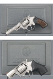 Two Ruger SP101 Double Action Revolvers with Cases