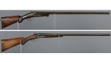 Two Belgian Double Barrel Shotguns