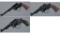 Three Smith & Wesson Double Action Revolvers