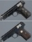 Two Colt Model 1903 Pocket Hammerless Semi-Automatic Pistols