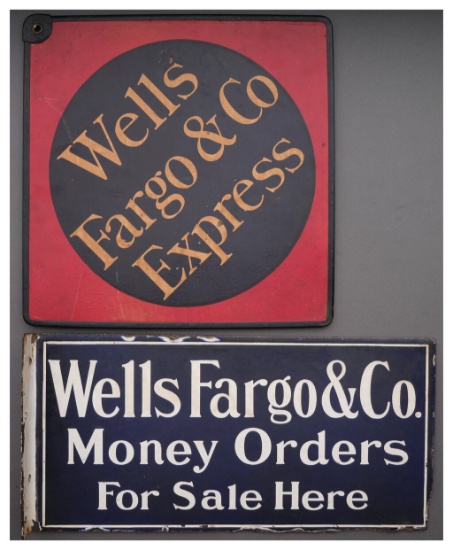 Two Desirable Wells Fargo & Co. Advertising Signs