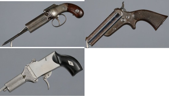 Three Antique Pepperboxes