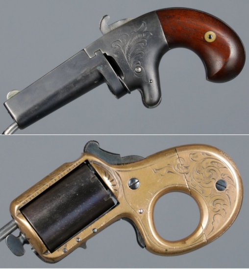 Two Engraved American Pocket Handguns