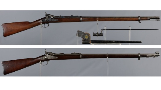Two U.S. Springfield Trapdoor Rifles with Bayonets