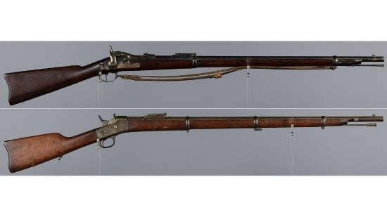 Two Antique Single Shot Military Rifles